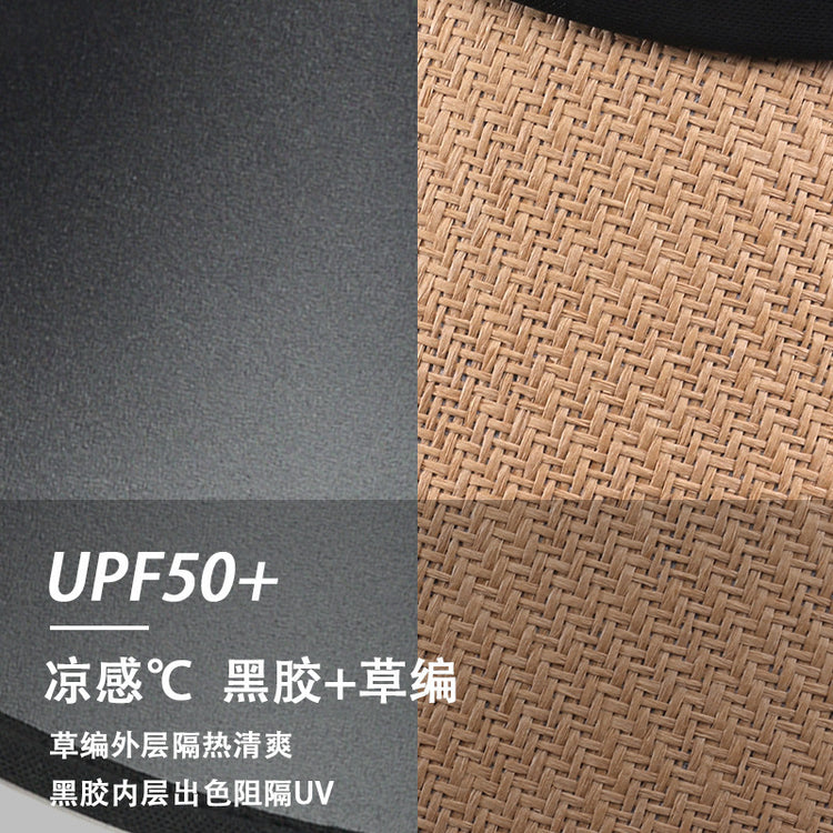 流行帽子|夏季新款防紫外線帽子女騎車遮臉草編空頂帽戶外出遊防曬遮陽帽潮「C3778」25.05-1