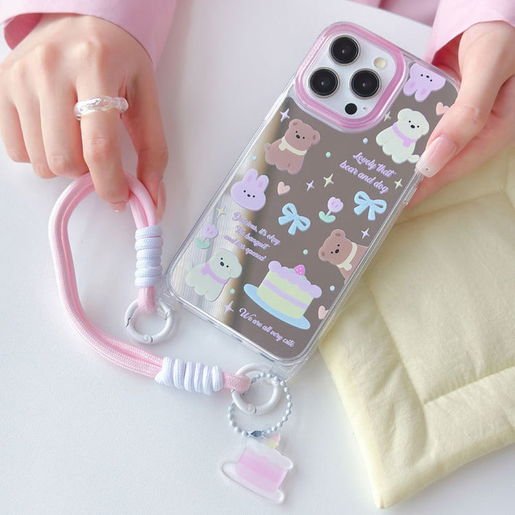 手機殼|蘋果15pro適用12/11掛繩鏡面殼13手機殼iPhone14promax卡通「WM0626」24.07