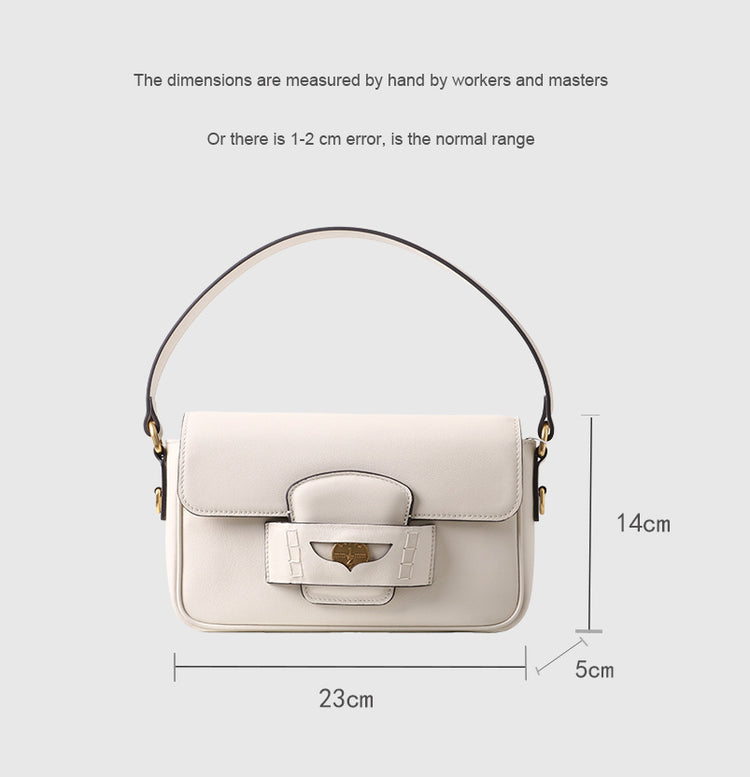 質感真皮|秋冬新款2024頭層牛皮法棍包腋下包金幣包小方包手提包單肩斜挎包「5112」24.12-1