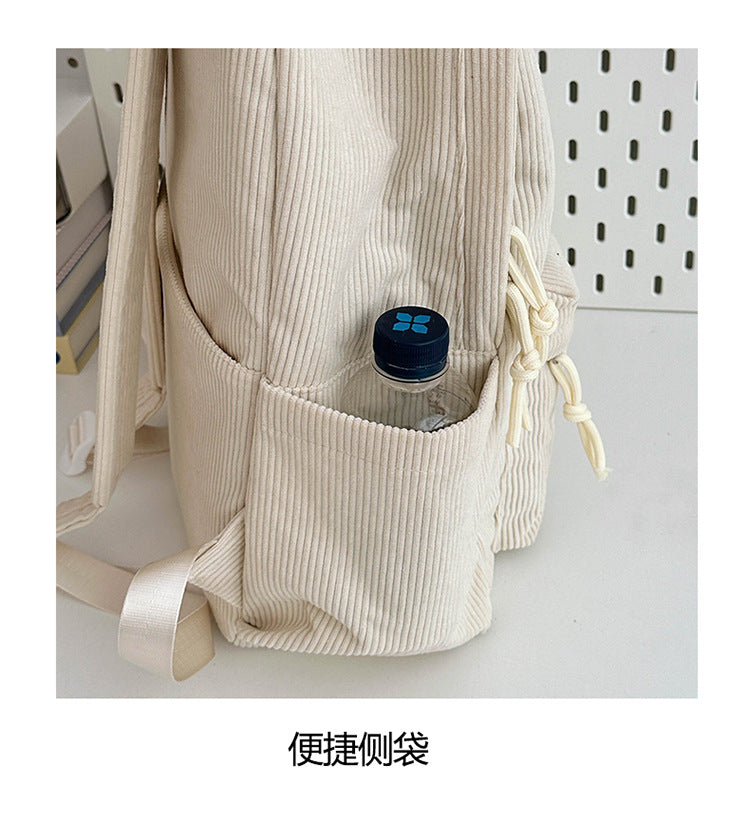 致青春|韓版大容量雙肩包女新款可愛小狗潮流背包大容量燈芯絨學生書包「8011-126」24.11-3