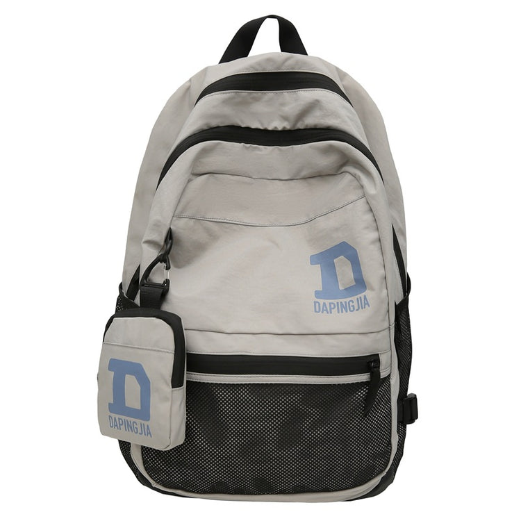 致青春|韓版字母雙肩包尼龍背包旅行包旅行戶外運動包學生背包校園書包附小掛包「2086-133」24.09-1