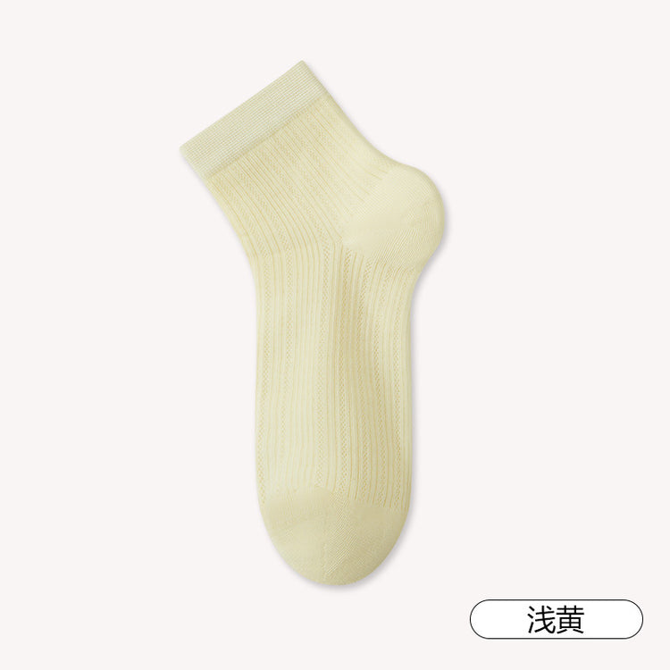 女襪|白色襪子女棉質耐磨抗起球彈力無骨短襪吸汗網眼透氣襪子批發「MI25813」25.05-2