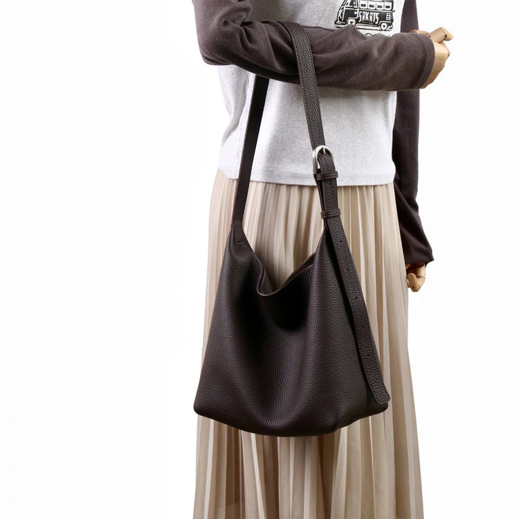 質感真皮|2025新頭層軟牛皮時尚百搭單肩斜背包高級感腋下包女包軟皮牛皮包「8315」25.09-4