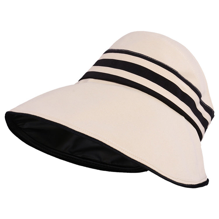 流行帽子|夏季時尚顯臉小帽子女戶外防紫外線空頂遮陽帽新款黑膠防曬太陽帽「C0994A」25.04-3