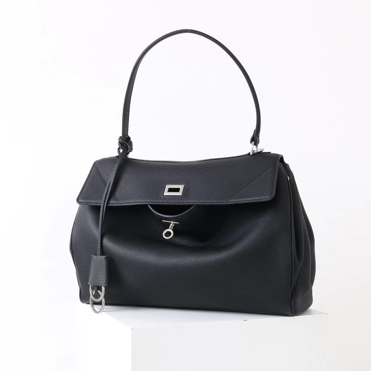 質感真皮|2025新款togo牛皮B家同款鬆弛感大小號真皮鎖扣手提包單肩斜挎包「X5133 D5134」25.12-1