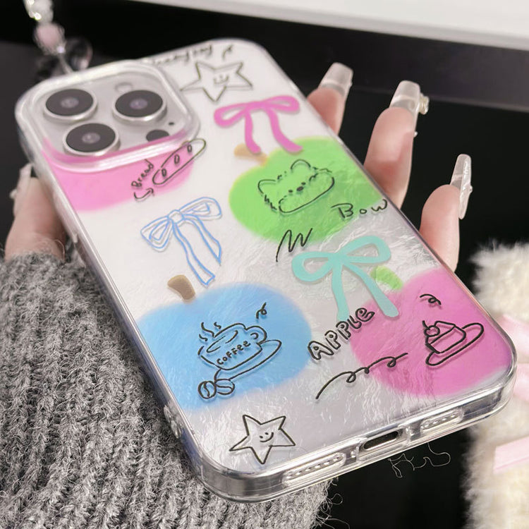 手機殼|蘋果15Promax女款12適用11Pro冰川紋iPhone16手機殼14手機鏈「LR1364」25.02-2