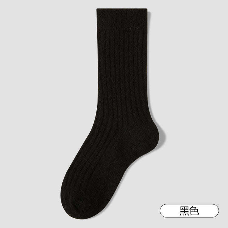 女襪|羊毛襪子女秋冬加厚蓄熱保暖針織堆堆襪軟糯親膚舒適彈力中筒襪「MP32165」25.12-1