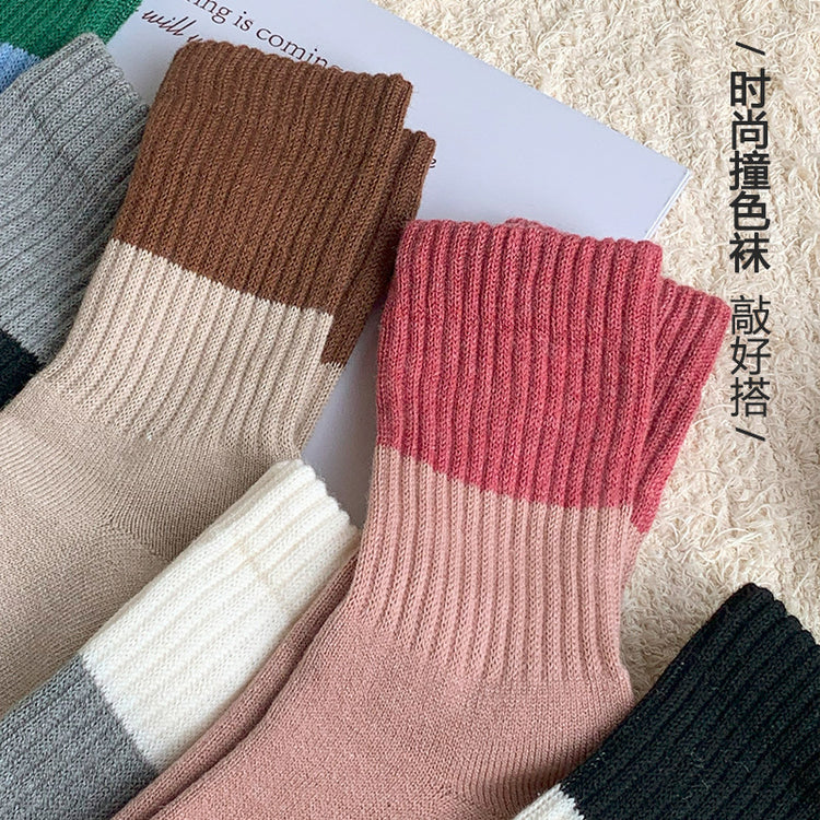 女襪|灰色羊毛襪子女加絨加厚秋冬保暖堆堆襪軟糯親膚彈力舒適睡眠襪「MK4229」24.11-1