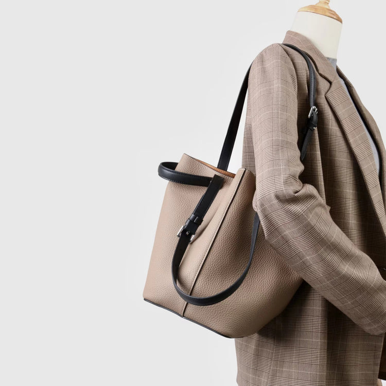 質感真皮|2025新款頭層牛皮手提托特包真皮水桶包小眾高級感腋下包時尚單肩包「2963」25.02-3