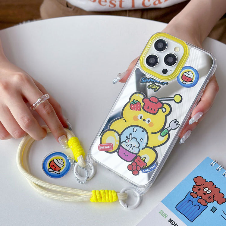 手機殼|蘋果15掛繩鏡面iPhone14pro適用12/11promax手機殼蘋果殼夏天「LR0856」24.07