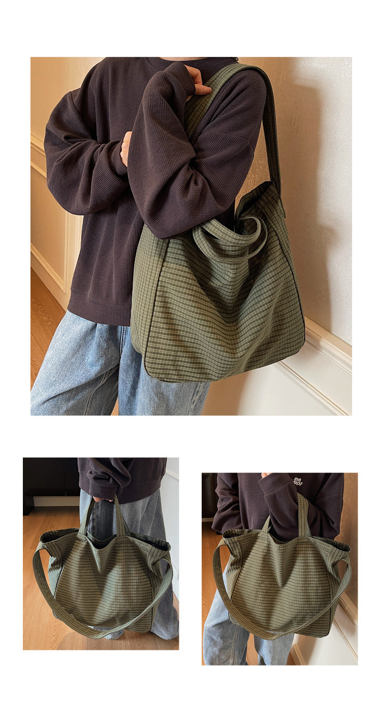 致青春|2025新款時尚大容量帆布包女小眾托特包百搭斜挎包通勤單肩手提包「1883-125」25.10-1