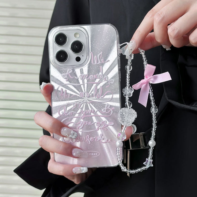 手機殼|iPhone14/15Pro羽紗蘋果13手機殼女適用12/13Pro大孔透明殼11「LR0893-2」24.07