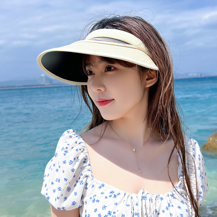 流行帽子 | 韓版夏季帽子女UV防曬透氣空頂帽運動大沿遮陽帽戶外旅遊太陽帽潮「C2139」24.04-1