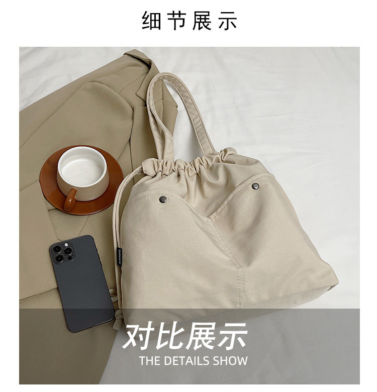 致青春|2024夏季新款尼龍雙肩包女時尚學生書包便攜化妝包抽繩休閒單肩包「1058-127」24.07-5