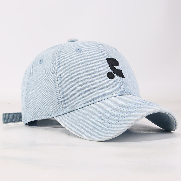 流行帽子|熱巴同款牛仔棒球帽子女大頭圍顯臉小水洗鴨舌帽男韓版戶外遮陽帽「C5104」25.03-3