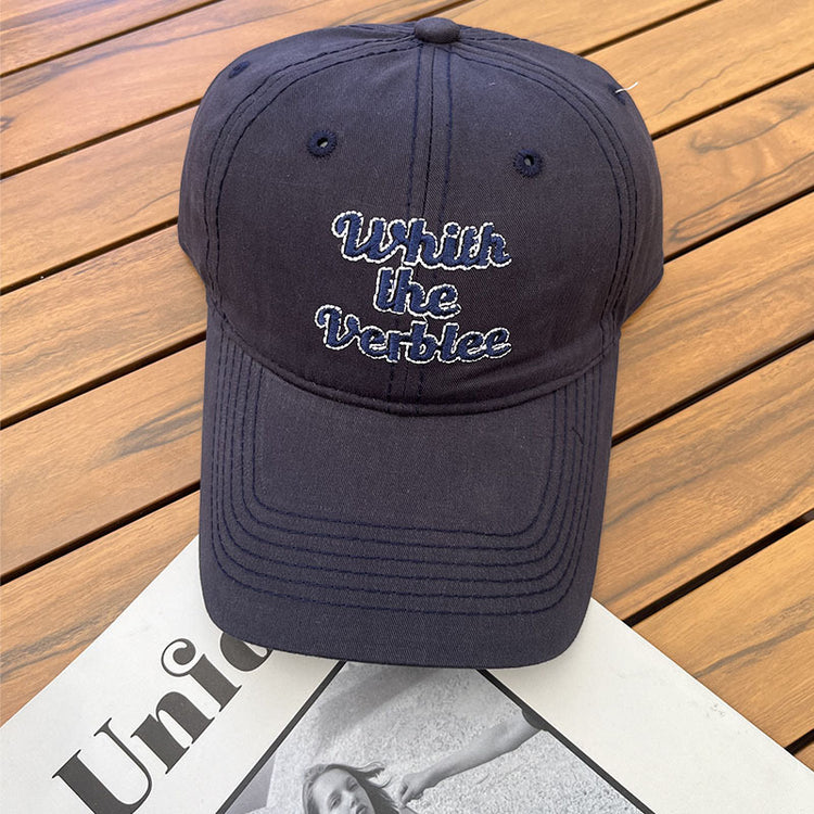 流行帽子|新款春秋季彎檐情侶大頭圍顯臉小百搭字母棒球帽百搭軟頂遮陽帽女「C3582」24.01-2