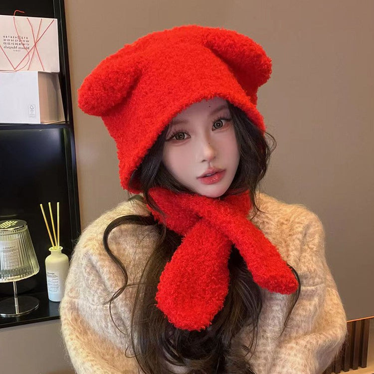 流行帽子|2025年新年紅帽子喜慶百搭防寒帽男女百搭針織帽時尚堆堆帽子批發「C4896」25.01-2