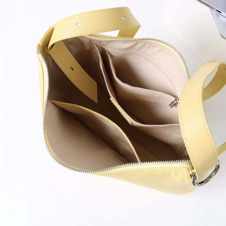 質感真皮|2025新款小眾休閒百搭頭層粒面小牛皮腋下韓版半月包柔軟牛皮斜挎「7031」25.06-3