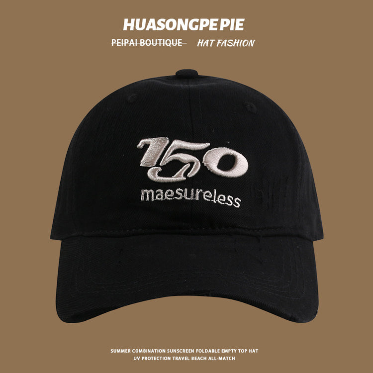 流行帽子|帽子夏季新款破洞刺繡遮陽帽寬檐遮臉百搭防曬純色多巴胺棒球帽女「C4073」24.06-3