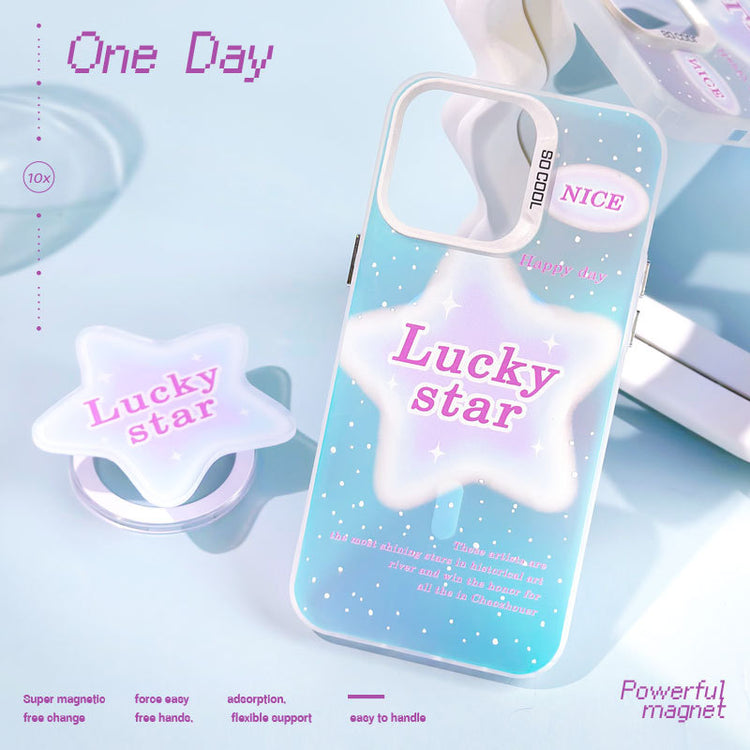 手機殼|磁吸磨砂鐳射iPhone15蘋果13手機殼14適用華為P70支架mate60「WYB0830」24.07