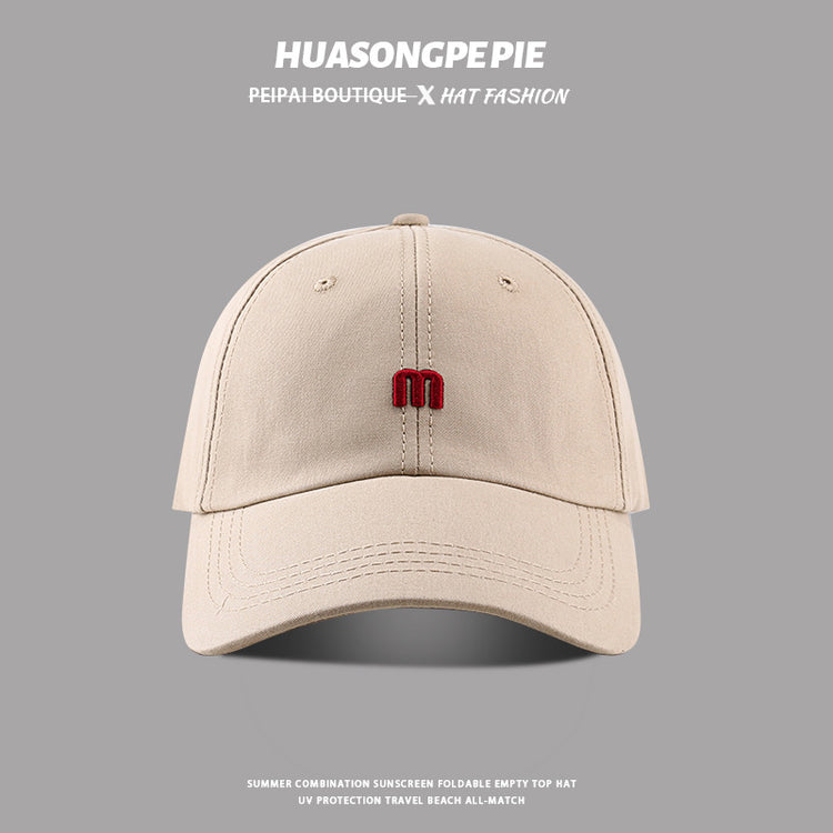 流行帽子|高品質帽子女春夏棒球帽休閒百搭簡約M刺繡字母鴨舌帽少年遮陽帽「C3791」24.04-2