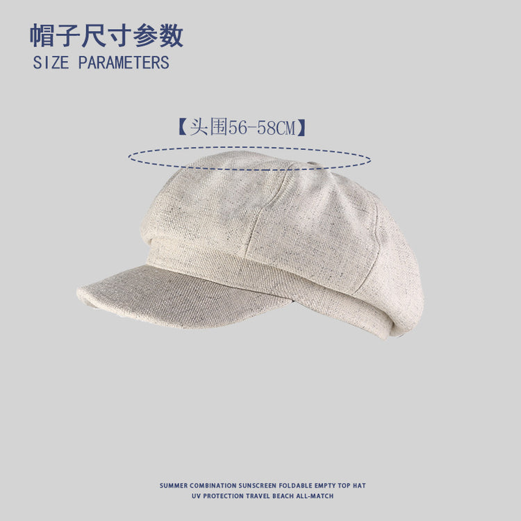 流行帽子 | 八角帽女秋冬棉麻文藝畫家帽英倫復古日系百搭貝雷帽時尚報童帽男「C4132」24.07-4