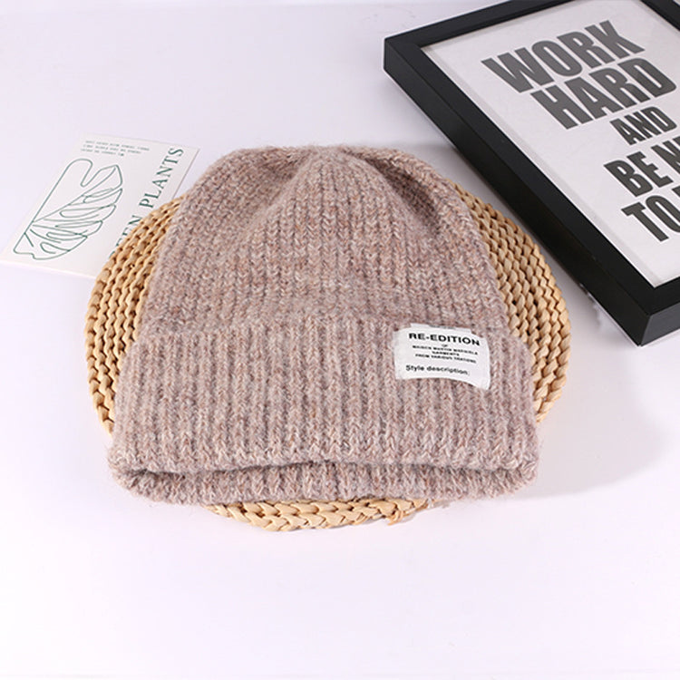 流行帽子|2024新款針織帽女慵懶風毛線堆堆帽大頭圍顯臉小加厚毛線帽冷帽男「C4484」24.09-4