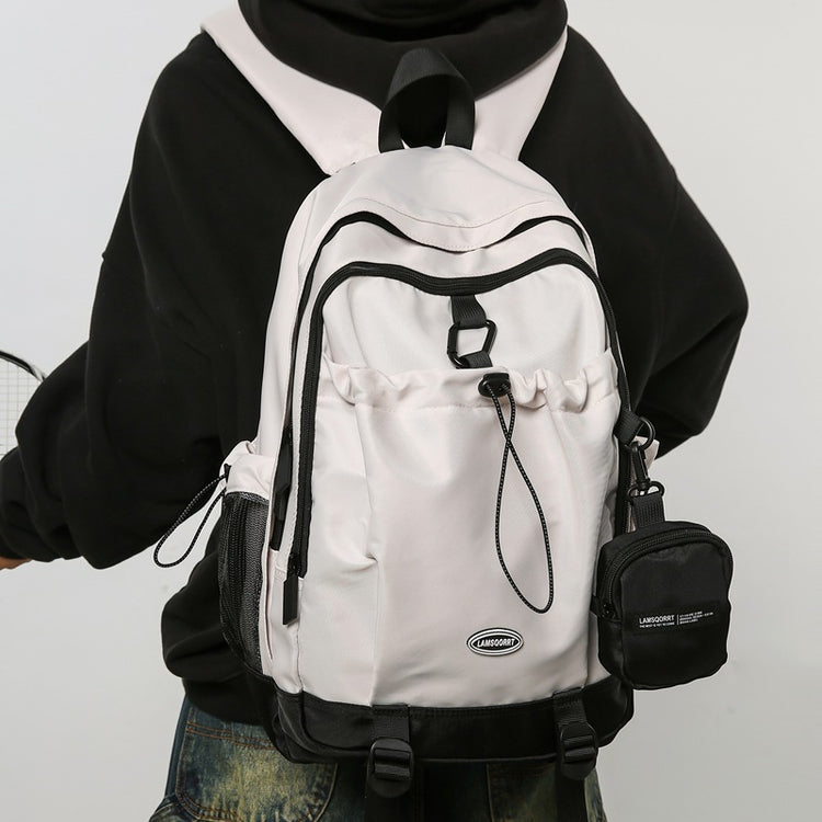 致青春|雙肩包日系大容量背包 原宿簡約休閒國高中學生書包抽繩設計後背包「8819-134」24.10-3