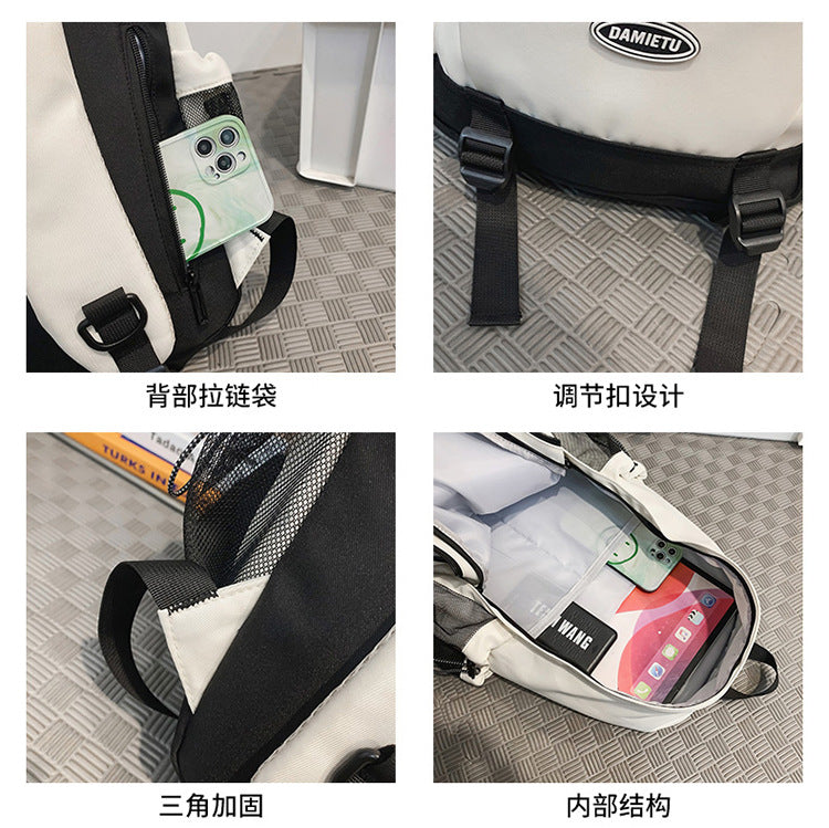 致青春|熱銷雙肩包附零錢小包女大學生國中生書包高中男大容量背包休閒旅行包電腦包「620-132」24.12-4