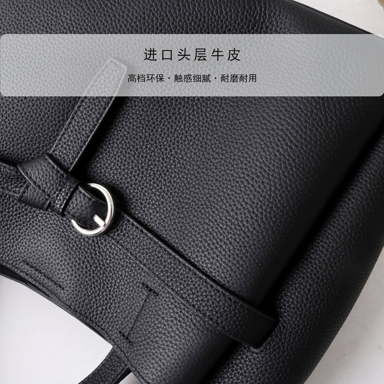 質感真皮 | 2025新款百搭頭層牛皮大容量水桶包質感通勤托特包婚包大手提包包「OS52723」25.08-4