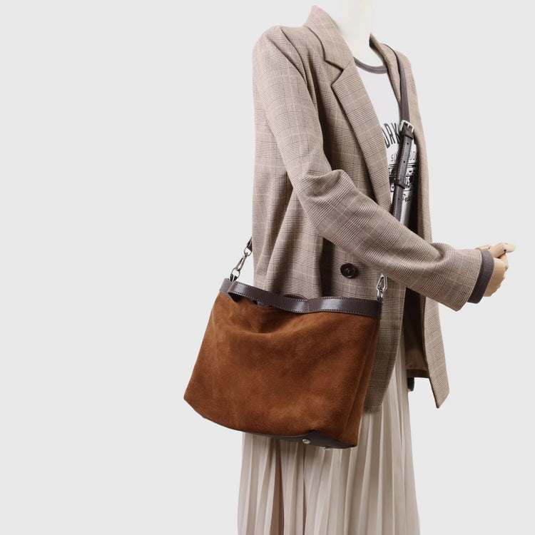 質感真皮|2025新款復古通勤磨砂牛皮大容量手提包鬆弛感托特包軟皮斜背包「9107」25.11-4