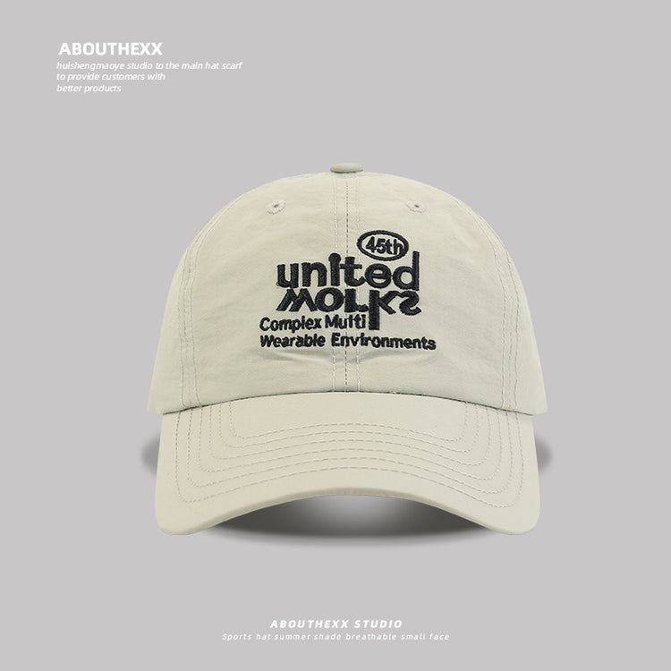 流行帽子|韓版字母刺繡黃色棒球帽子女春夏季大頭圍顯臉小速乾遮陽鴨舌帽男「C4969」25.03-3