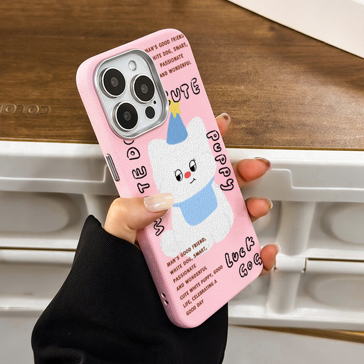 手機殼|iPhone16適用15Promax蘋果13手機殼12銀框皮紋殼11卡通14批發「LR1327」25.04-3
