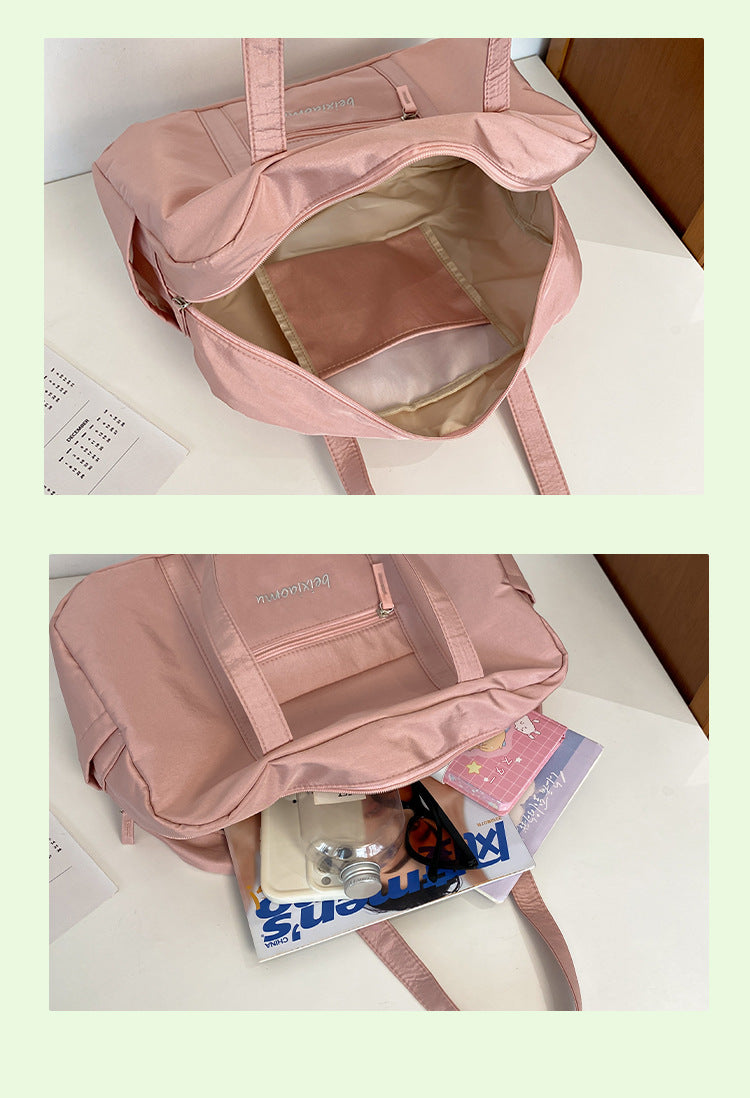 致青春|單肩包大容量休閒旅行背包跨境新款時尚通勤托特包百搭簡約手提包「0046-123」24.10-1