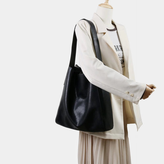 質感真皮|2025新款高質感軟牛皮慵懶大容量通勤休閒斜挎包托特包時尚單肩腋下包「OS83316」25.10-4