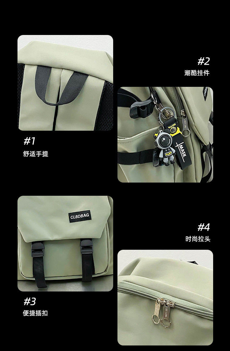 致青春|休閒雙肩包新款國中學生書包女多層套包大容量尼龍雙肩電腦包「2425-131」24.05-3