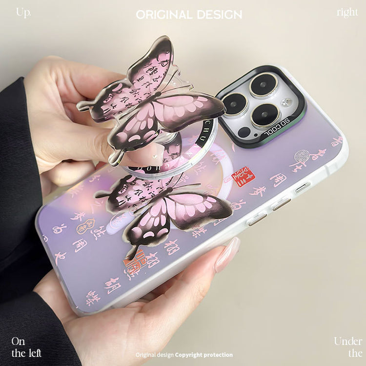手機殼|iPhone15適用蘋果13手機殼磁吸磨砂鐳射P70支架華為mate60Pro「LR0864」24.07