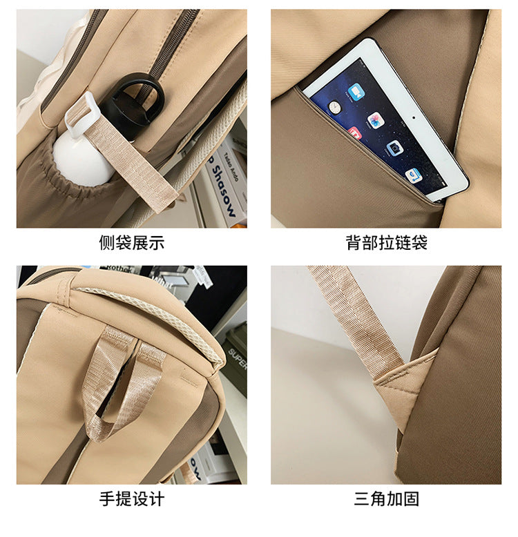 致青春 | 潮流美式雙肩包大容量街頭高顏值撞色背包男新款中大學生校園書包「2508-132」24.08-3