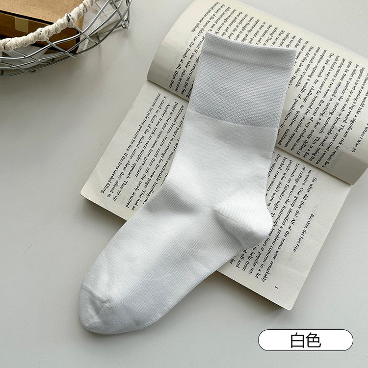 女襪|純棉襪子女10A抑菌防臭吸汗透氣中筒襪彈力無骨抗起球襪子「ZJ25031」25.09-2