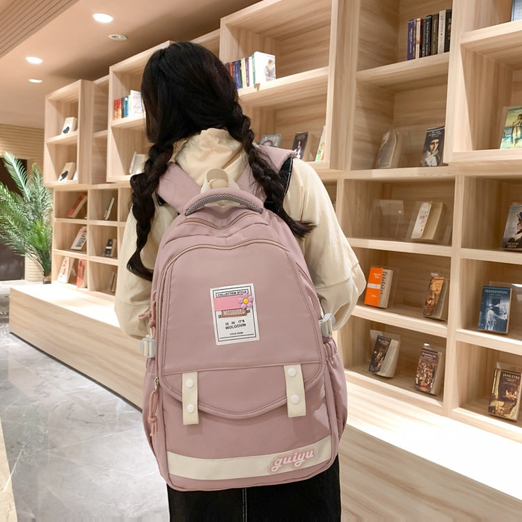 致青春|大容量書包國中女生高中生日系學院風ins雙肩包秋冬可愛背包「8513-380」24.03-1