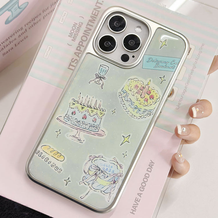 手機殼|iPhone16promax電鍍銀邊滴膠手機殼15Pro蘋果14適用13華為P70「LR1386」25.03-2