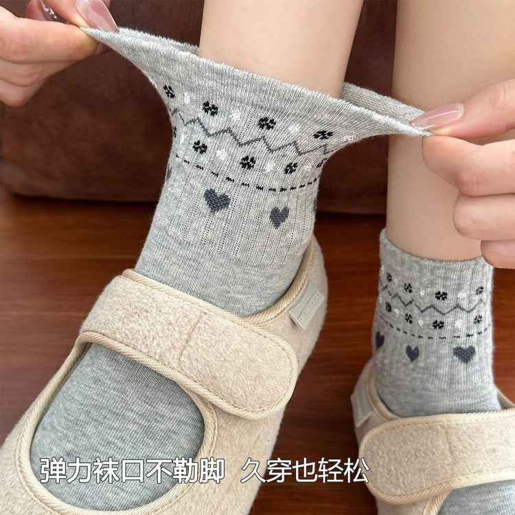 女襪|復古費爾島襪子女彈力無骨親膚舒適短襪棉質吸汗透氣諸暨襪子批發「XC2322」25.08-2