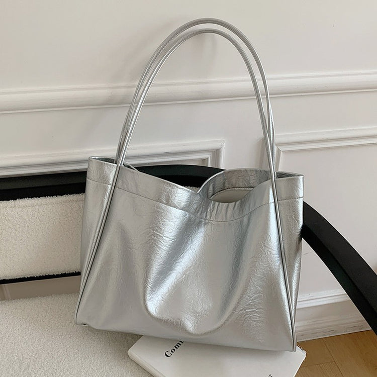 日韓流行|美拉德大容量包包女2025新款休閒質感軟皮通勤包時尚單肩包托特包「9260#」25.03-1