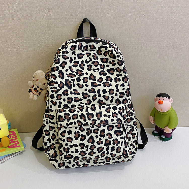 致青春|跨境海外熱銷時尚豹紋背包潮流印花時尚雙肩包女洋氣百搭大學生書包「5504」24.10-5