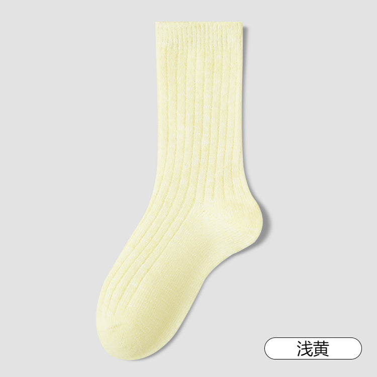 女襪|美利奴羊毛襪子女雙針親膚舒適中筒襪秋冬加厚保暖鎖溫襪子「YG2377」25.09-3