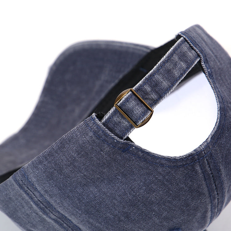 流行帽子|水洗破洞棒球帽簡約高品質百搭時尚顯臉小遮陽帽刺繡字母鴨舌帽男「C4891」25.01-1