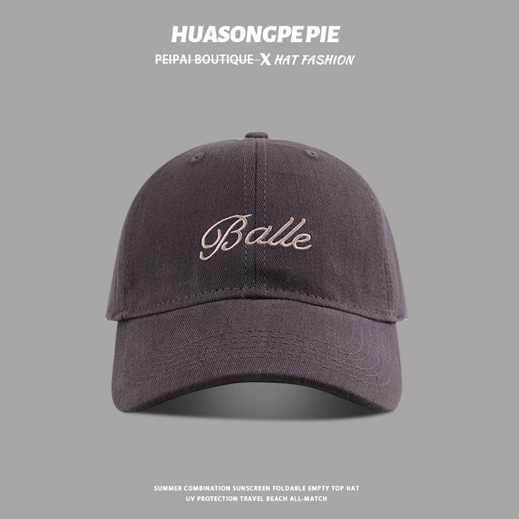 流行帽子|刺繡棒球帽女夏季彎檐顯臉小遮陽帽學生百搭騎行鴨舌帽防曬太陽帽「C3799」24.04-2