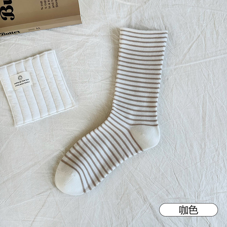 女襪|條紋襪子女親膚舒適產後哺乳期月子襪彈力無骨吸汗透氣諸暨襪子「SY2519」25.09-4
