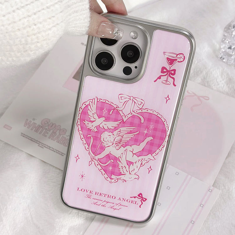 手機殼|iPhone16電鍍銀邊滴膠手機殼1515plus適用iPhone12Pro少女粉「LR1374」25.04-1