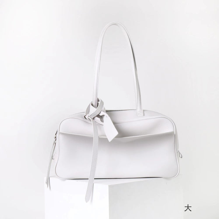 質感真皮|2025全新百搭輕奢小眾高級感波士頓大包肩托特枕頭通勤保齡球包「6163」25.07-1